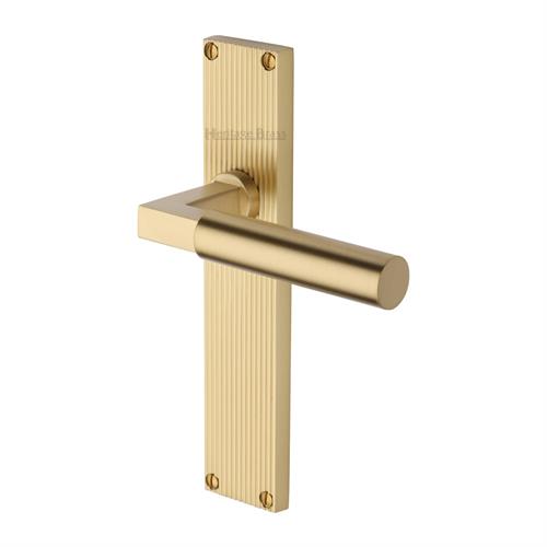 BAUHAUS LEVER HANDLE ON REEDED BACKPLATE